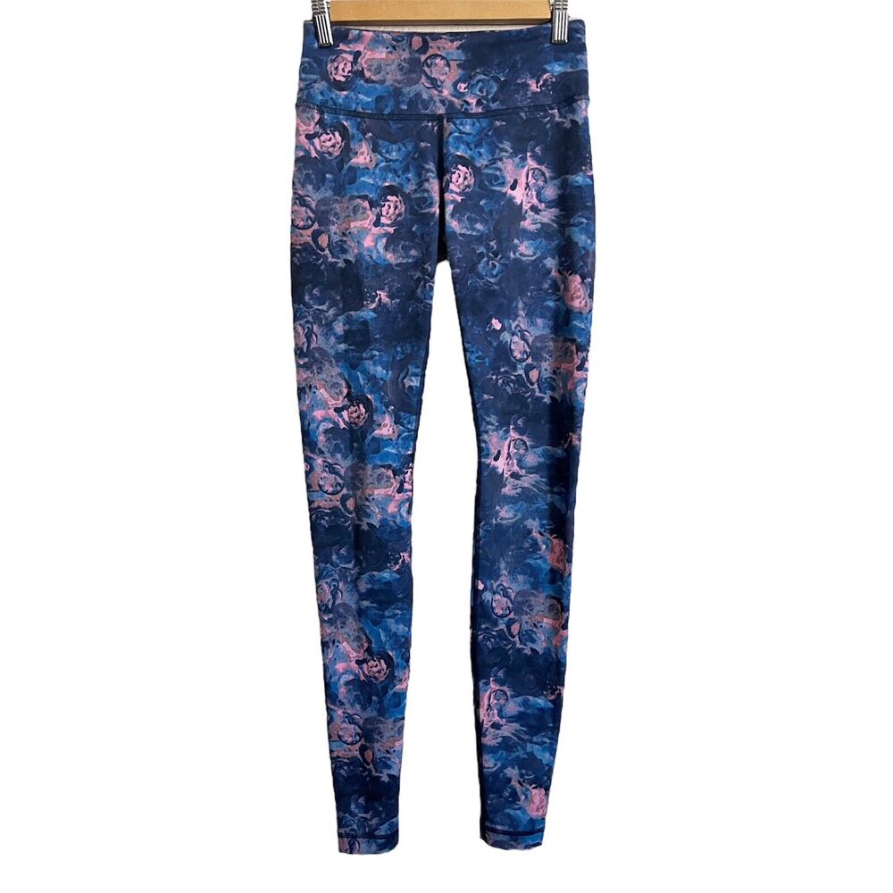 LULULEMON Wunder Under Leggings Sz 4 Moody Mirage Bark Berry Deep Navy Pant Yoga